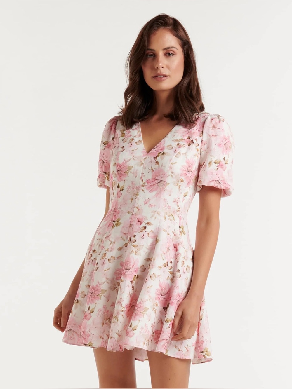 EVER NEW Violet Petite Fit and Flare Mini Dress - Tuscan Rose Floral